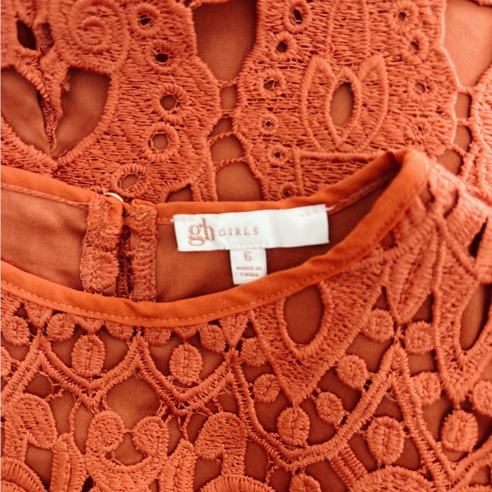 Gianni Bini Girls Orange Dress Size 6 - Picture 3 of 5